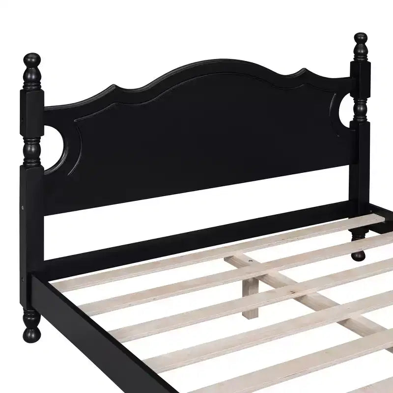 Cadre de lit plateforme en bois Queen Size Whisen, lit plateforme avec support à lattes en bois