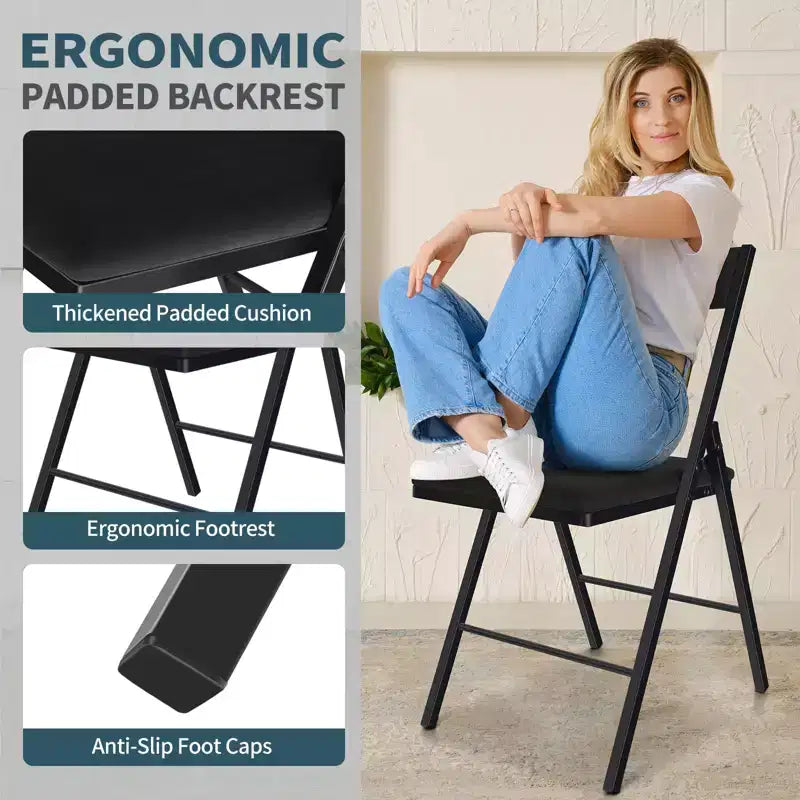 Chaise pliante rembourrée SUGIFT avec doubles charnières