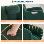 Fauteuil à bascule Teddy avec oreiller et dossier haut, fauteuil d'appoint rembourré en tissu pour chambre d'enfant, salon, chambre à coucher