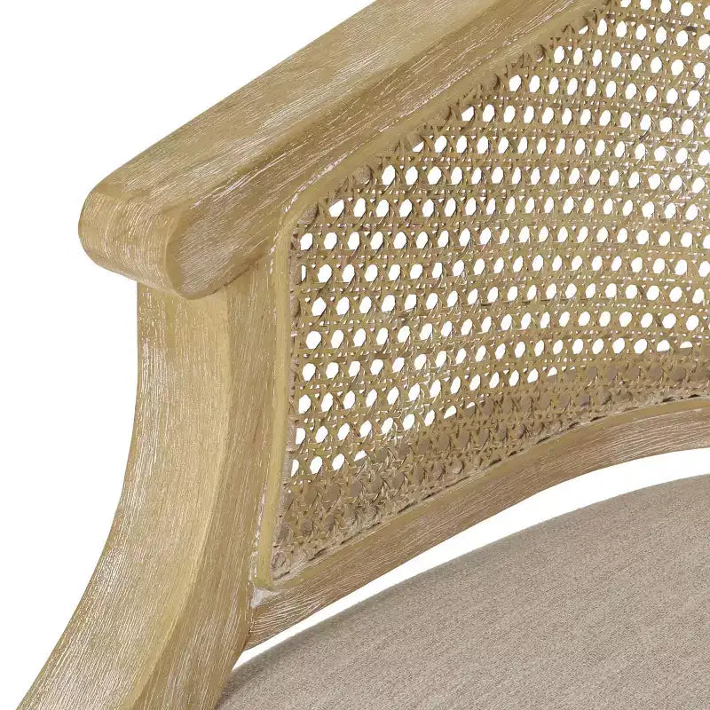 TUYOHW Fauteuil d'appoint moderne en bois avec assise épaisse et confortable, dossier incurvé en rotin, fauteuil de salon pour le séjour, la chambre