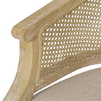 TUYOHW Fauteuil d'appoint moderne en bois avec assise épaisse et confortable, dossier incurvé en rotin, fauteuil de salon pour le séjour, la chambre