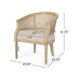 TUYOHW Fauteuil d'appoint moderne en bois avec assise épaisse et confortable, dossier incurvé en rotin, fauteuil de salon pour le séjour, la chambre