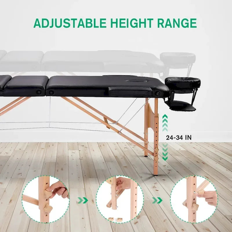 Table de massage portable de 84 pouces de long avec housse de transport