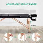 Table de massage portable de 84 pouces de long avec housse de transport