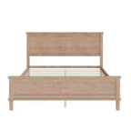 Cadre de lit plateforme pleine/grand lit/très grand lit avec tête de lit et support à lattes en bois, blanc/brun - ModernLuxe