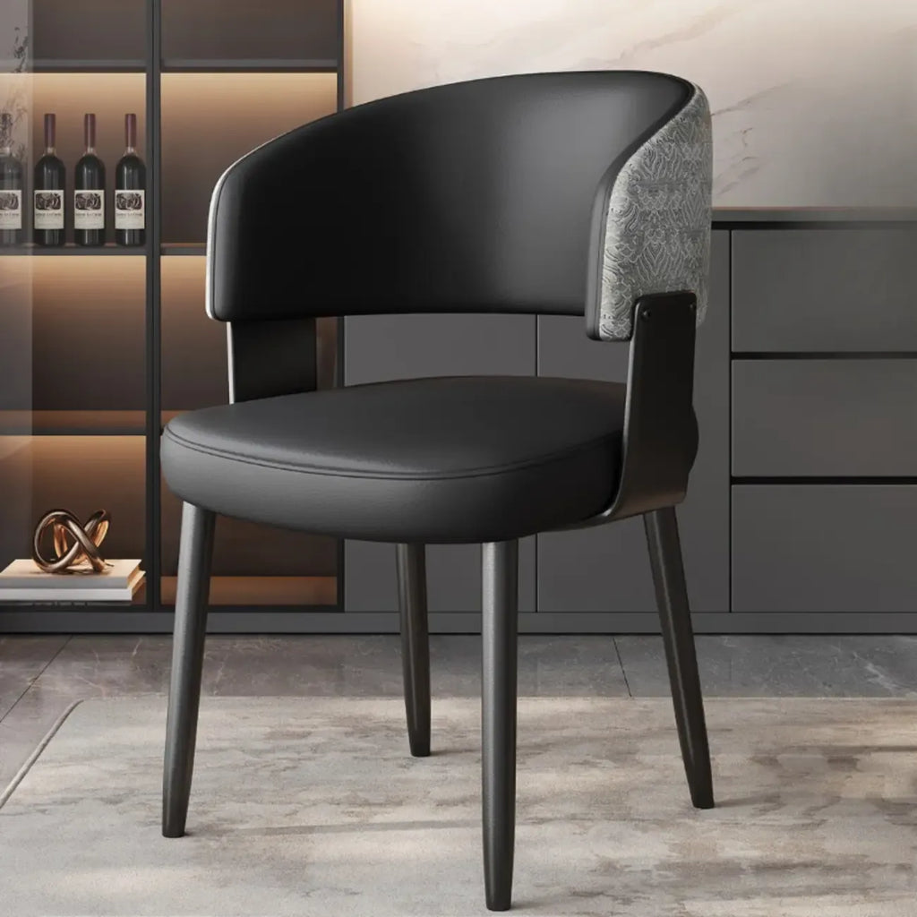 Chaise de salle à manger moderne glamour en cuir