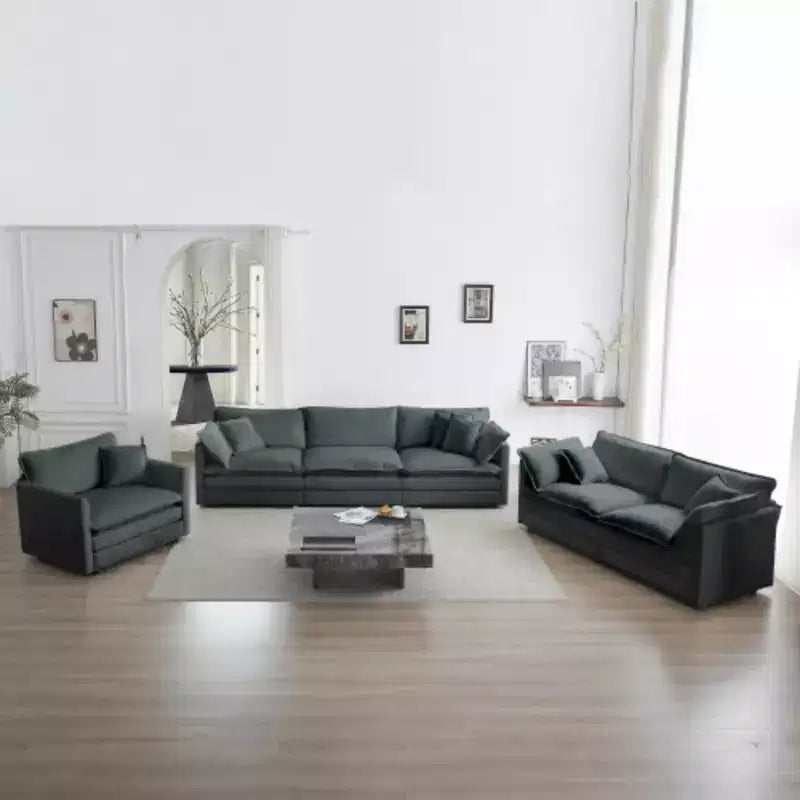Canapé d'angle contemporain 3 pièces - Sièges profonds et surdimensionnés, style moderne