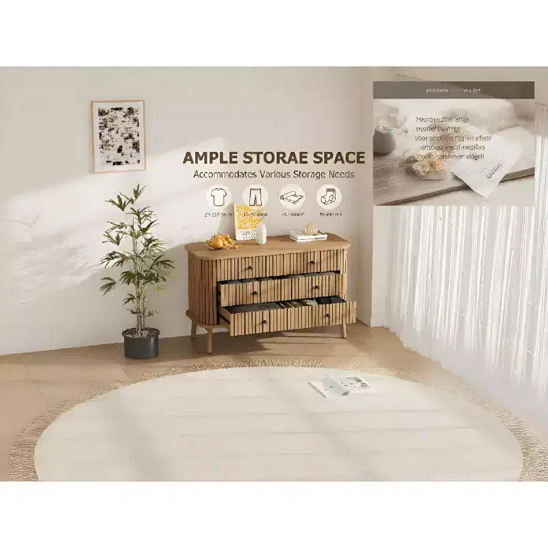 Commode Garvee 47 à 6 tiroirs, commode compacte en bois avec pieds en métal, organisateur de rangement style ferme pour chambre à coucher, chambre d'enfant ou appartement