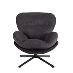 Fauteuil d'appoint Okak, Chaise de bureau pivotante moderne, Chaise moderne en chenille avec similicuir et piètement en métal, Fauteuil d'appoint pour petits espaces