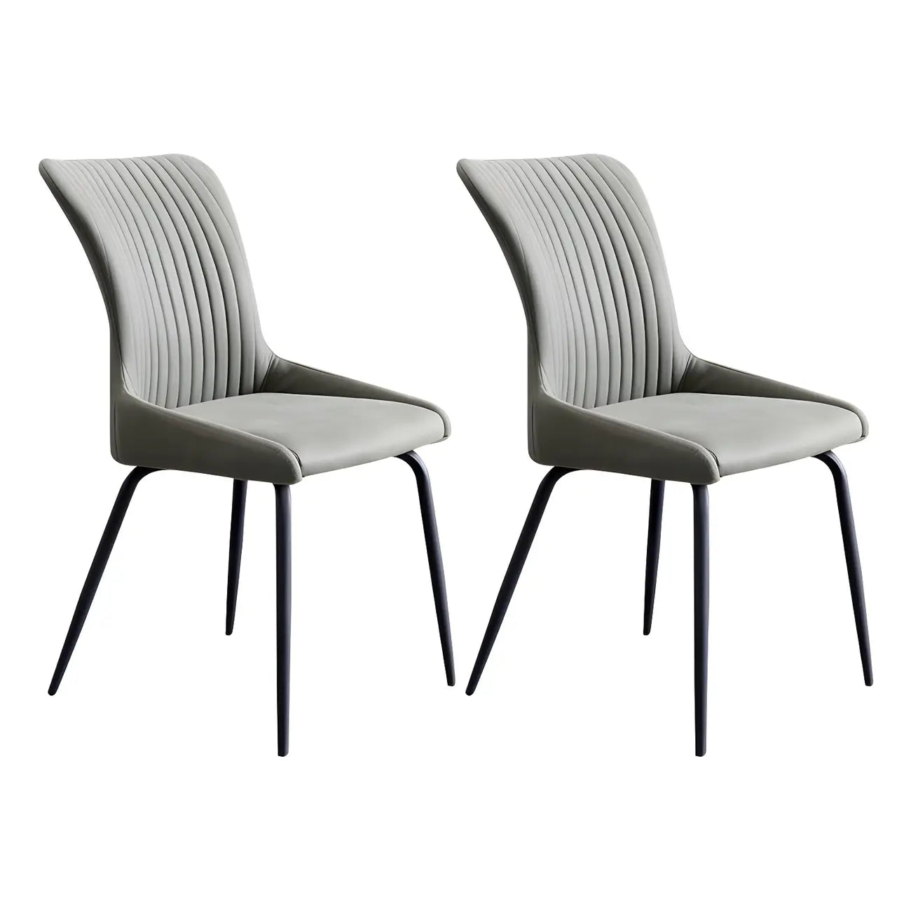 Chaises de salle à manger sans accoudoirs gris foncé industrielles