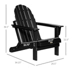 Chaise Outsunny Adirondack Pliante, Chaises de Plage Longues en Plastique HDPE Tout Temps pour Patio, Terrasse et Mobilier de Jardin