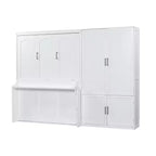 Lit escamotable Queen Size Whisen Modern Design, se pliant dans une armoire avec penderie