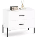 Commode à 2 tiroirs Costway avec pieds et poignées en métal, tiroirs et kits anti-basculement pour placard