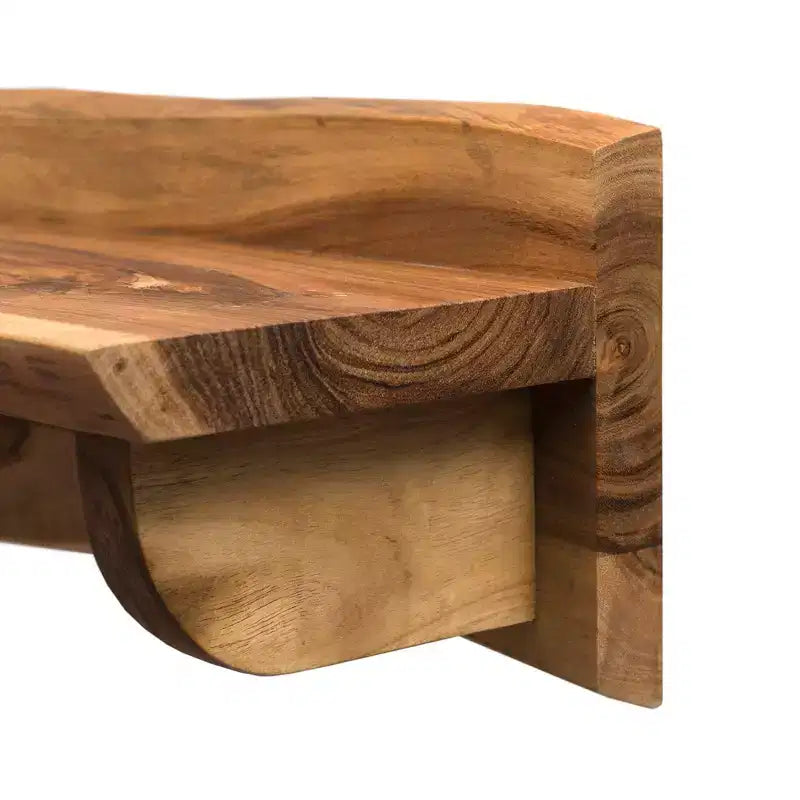 Tablette de cheminée en bois massif Live Edge Alpine Brun Naturel - Meubles Alaterre