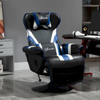 Chaise de jeu de course avec dossier inclinable et repose-pieds, appuie-tête et porte-gobelet