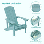 Chaises Adirondack d'extérieur en bois résistantes aux intempéries Bonosuki - Lot de 4