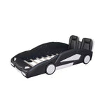 Lit Plateforme Jumeau Whisen au Design Cool en Forme de Voiture de Course avec Roues