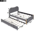 Cadre de lit plateforme rembourré pleine/double avec lit gigogne double – HABITRIO