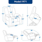 Fauteuil inclinable Power Lift avec massage et chaleur, fauteuils inclinables larges et rembourrés Lazy Boy avec ports USB, Type C et 2 porte-gobelets en acier
