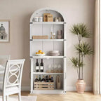 Bibliothèque avec portes Étagère cintrée 182 cm de haut Bibliothèque de style rustique avec étagères Bibliothèques en bois pour la maison, le bureau, le salon