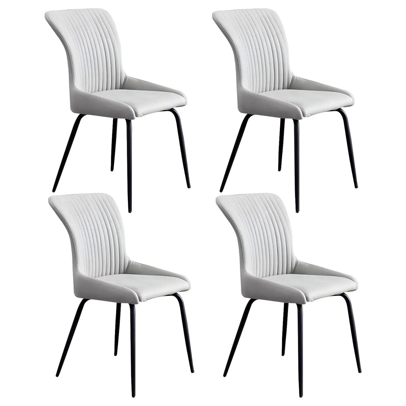 Chaises de salle à manger sans accoudoirs gris foncé industrielles