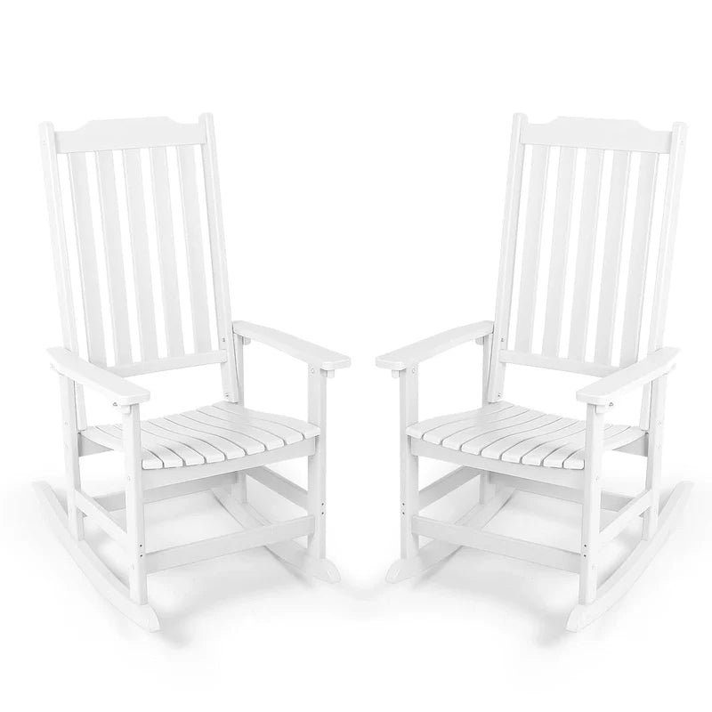 Vrakae 2 chaises berçantes à dossier haut résistantes aux intempéries pour patio
