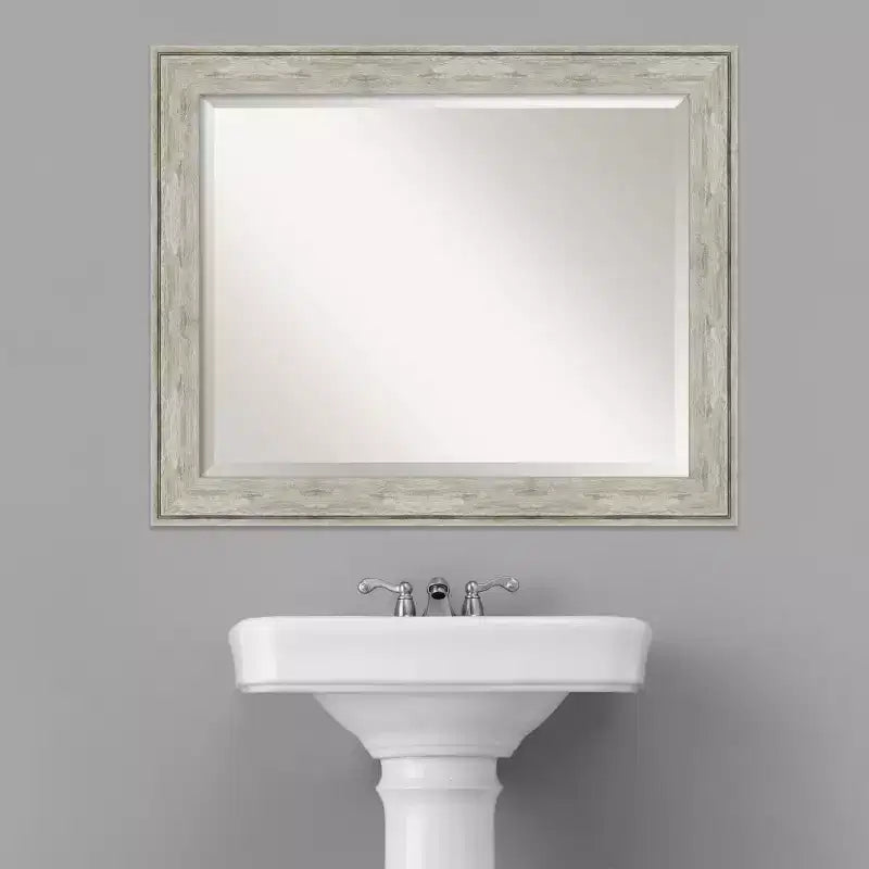 Miroir Mural de Salle de Bain Encadré Craquelé Métallique - Amanti Art