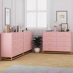 Commode de chambre avec 8 tiroirs, commode de meuble TV, grande commode en bois pour le rangement et l'organisation.