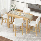 Ensemble de salle à manger 5 pièces hauteur comptoir avec table et 4 chaises
