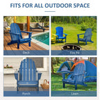 Chaise Outsunny Adirondack Pliante, Chaises de Plage Longues en Plastique HDPE Tout Temps pour Patio, Terrasse et Mobilier de Jardin