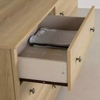 Commode double 6 tiroirs South Shore Ash : Ancrage anti-basculement, Fini laminé, Panneaux de particules, Largeur 59,25