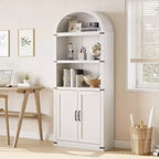Bibliothèque avec portes Étagère cintrée 182 cm de haut Bibliothèque de style rustique avec étagères Bibliothèques en bois pour la maison, le bureau, le salon