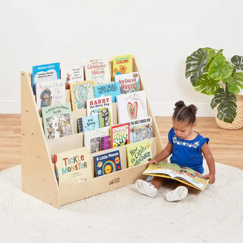 ECR4Kids Étagère à Livres et de Présentation en Bois, Simple Face, Montessori