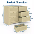 Commode 8 tiroirs CuisinSmart, armoire de rangement en rotin avec cadre en MDF, commode pour chambre à coucher, salon, entrée
