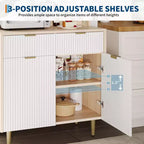 Bahut de salle à manger à 2 portes avec 2 tiroirs, meuble de rangement en bois pour salle à manger, cuisine et salon