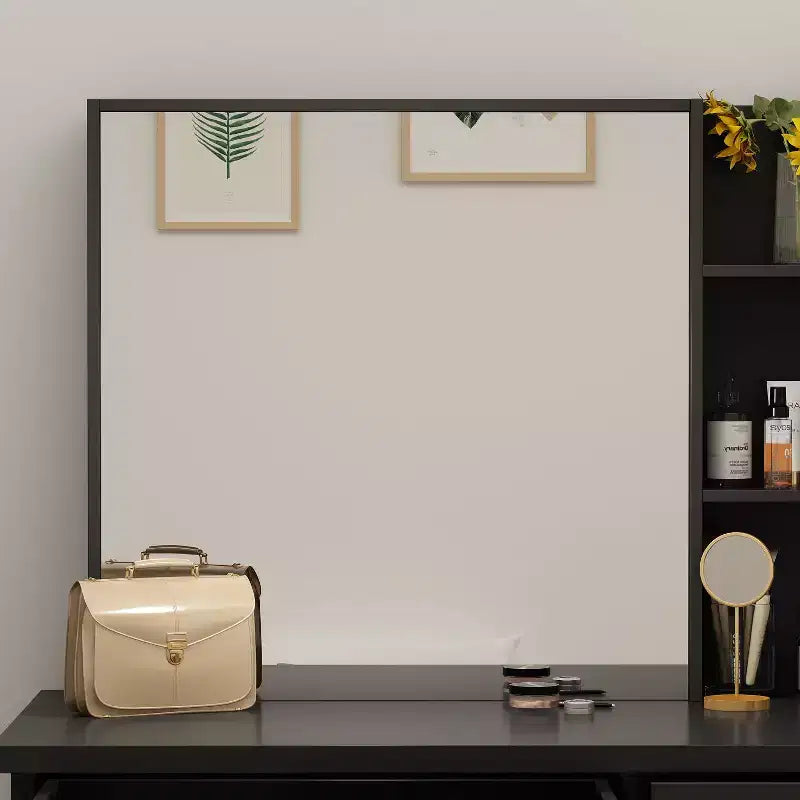 Famapy 39,4W Coiffeuse Miroir avec Tabouret et Tiroirs de Rangement