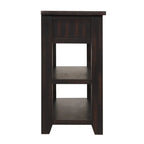 Console en bois avec 3 tiroirs de rangement et 2 étagères