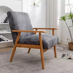 Fauteuil d'appoint moderne TUYOHW, fauteuil de salon avec accoudoirs fuselés, cadre en bois massif, fauteuil rembourré en microfibre pour salon, bureau