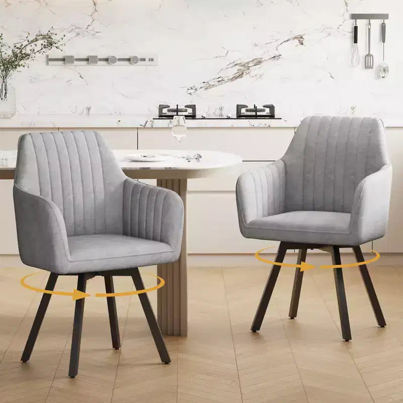 Lot de 2 chaises de salle à manger du milieu du siècle avec accoudoirs
