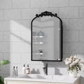 Armoire à pharmacie en fer forgé doré de 19,5 x 29,64 pouces avec miroir, armoire de salle de bain avec miroir sculpté