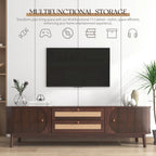 Meuble TV en rotin de style ferme moderne