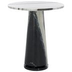 Table d'appoint ronde haute en marbre SAFAVIEH Couture Ghicu - 56 cm L x 53 cm P x 61 cm H - 21Wx21Dx24H