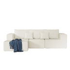 Canapé modulaire d'angle en velours côtelé 108.3 avec méridienne