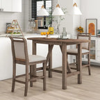Ensemble de salle à manger 3 pièces en bois à hauteur de comptoir avec rallonge pliable