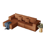 Canapé modulaire d'angle en velours côtelé 108.3 avec méridienne