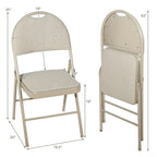 Lot de 6 chaises pliantes portables rembourrées pour bureau, cuisine, salle à manger – Beige – 47 x 51 x 89 cm (L x l x H)
