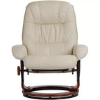 Fauteuil Inclinable BenchMaster Kyle en Faux Cuir Taupe Fauteuil Moderne avec Repose-pieds Ottomane Inclinable Manuellement Ergonomique et Pivotant pour Chambre Salon Lecture