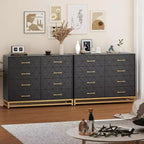 Commode à 6 tiroirs pour chambre à coucher avec pieds en métal et poignée dorée, armoire de rangement moderne pour salon, couloir, entrée