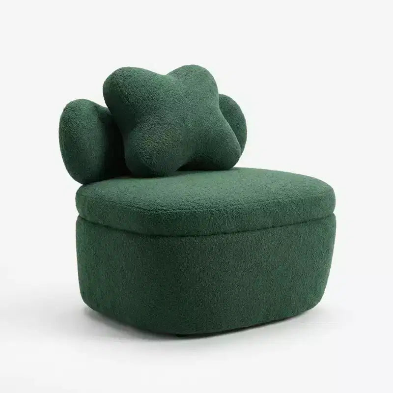 Fauteuil pivotant à 360° avec compartiment de rangement - Fauteuil de salon en velours moelleux pour salon, chambre, bureau - Vert