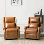 Fauteuil inclinable pivotant en similicuir Baksoho pour chambre de bébé avec base en métal, lot de 2 par HULALA HOME